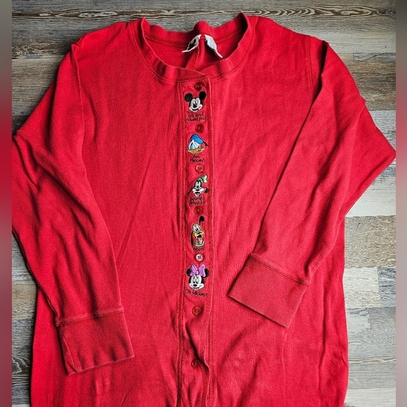 Disney Vintage 90s Mickey Mouse & Friends PJs Pajama Adult One Piece Butt Flap - Picture 3 of 9